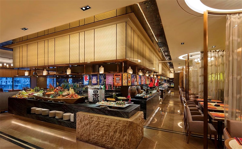 星级酒店自助餐厅取餐台布菲台自助餐台