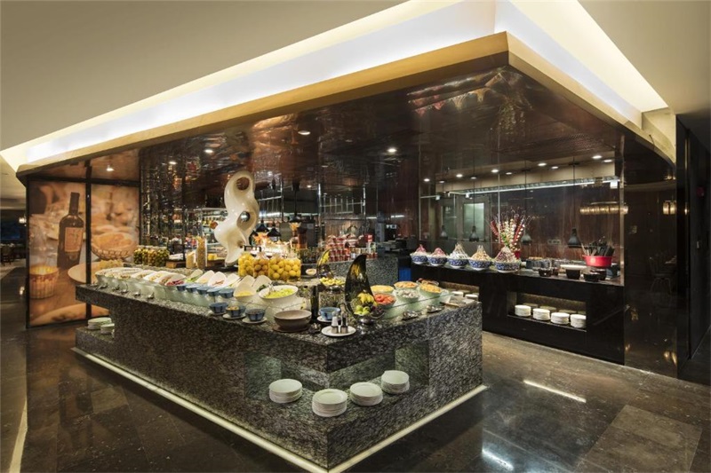 五星酒店自助餐台大理石布菲台取餐台