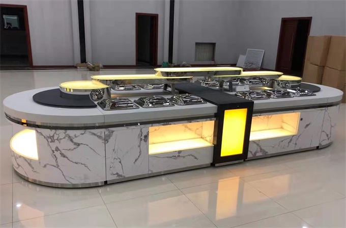 企业自助餐台定制_员工食堂加热自选餐台 
