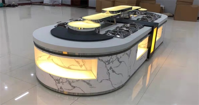 企业自助餐台定制_员工食堂加热自选餐台 