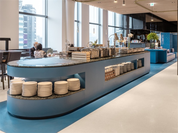 培训中心食堂自助餐展台_西餐自选布菲台
